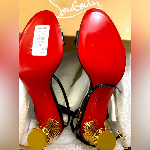 BRAND NEW Christian Louboutin Lipsita Queen Patent Red Sole Sandals - Picture 4 of 8